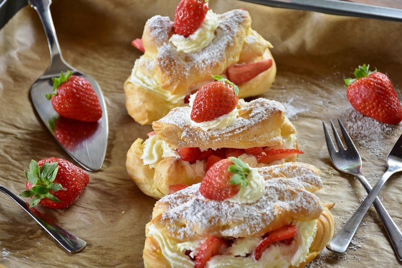 Raspberry Rosewater Éclairs